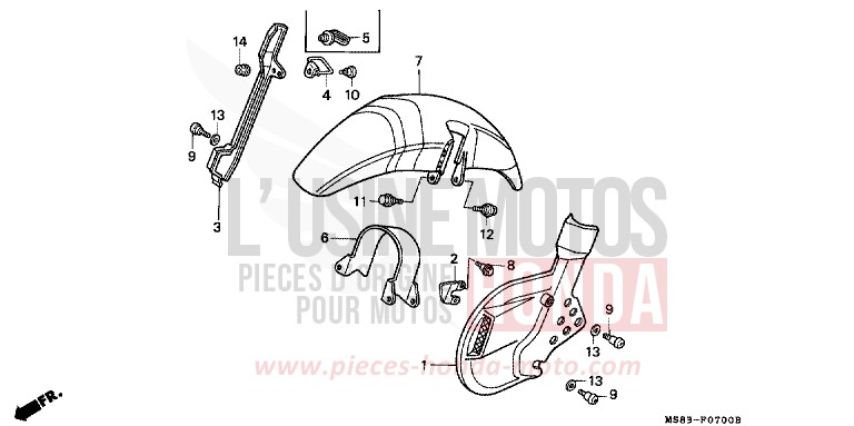 KOTFLUEGEL, VORNE von Africa Twin SHASTA WHITE (NH138H) von 1988
